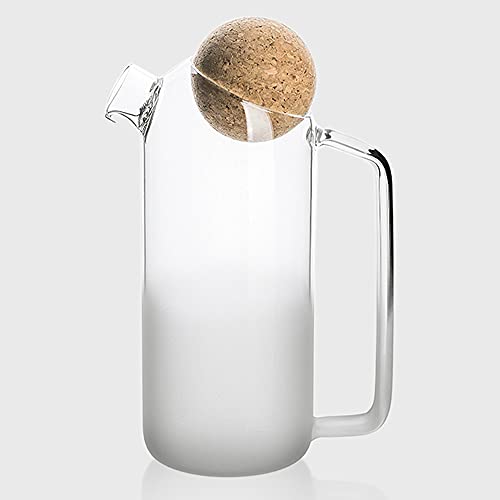 Vzqr 耐熱ガラスポット 冷水筒 ティーポット 茶こし付き 直火・電気セラミックヒーター対応 ドリンクピッチャー/ウォーターピッチャー 緑茶・花茶・紅茶に最適 家族・オフィス用 大容量 耐冷 食洗機対応 (750ML,ガラスピッチャー)