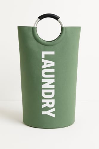 UpSeb 90L Collapsible Laundry Basket, Waterproof Laundry Bag (3 Colors) for Baby, Large Washing Basket with Padded Handles Stands Up Well for Easy Storage, Eucalyptus Green