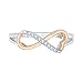 Imagen de Forma de Corazón Infinito Anillo con diamante en plata de ley de dos tonos