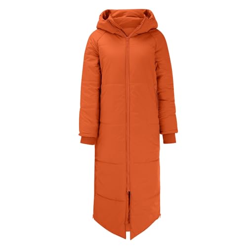 Abrigo de plumas para mujer, largo de invierno, abrigo acolchado cálido, abrigo de invierno, resistente al viento, abrigo acolchado con capucha, chaqueta de invierno de manga larga, parka de invierno - imagen 5