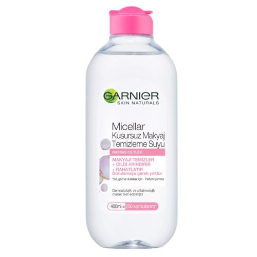 Garnier Micellar Makyaj Temizleme Suyu 400ML, 24 Saat Nemlendirme, Hassas Ciltler için