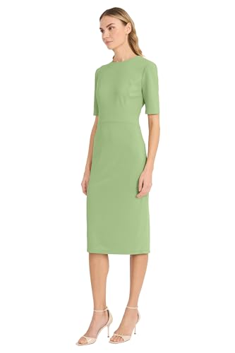 Image of Donna Morgan Women's Curved Waist Seam Crepe Workwear Dress Career Office Desk to Dinner Event Occasion Guest of