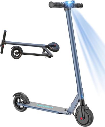 Caroma 250W E Scooter für Kinder von 8-12 Jahren, Elektroroller mit Einstellbare Geschwindigkeit max. 20km/h, 25 km Reichweite, Max. Belastung 100 kg für Erwachsene & Kinder, Matt Blau