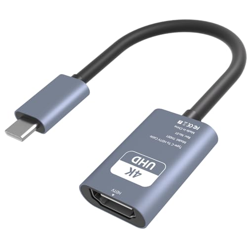 USB C HDMI 変換アダプター 4K@30Hz 映像出力 Thunderbolt3/4対応 設定不要/在宅勤務 HDMI Type C 変換ケーブル MacBook Air/Pro、iPad Pro/Air M1 M2、iPhone 15/16、Surface Book、Galaxy S22/S22+などAndroid対応
