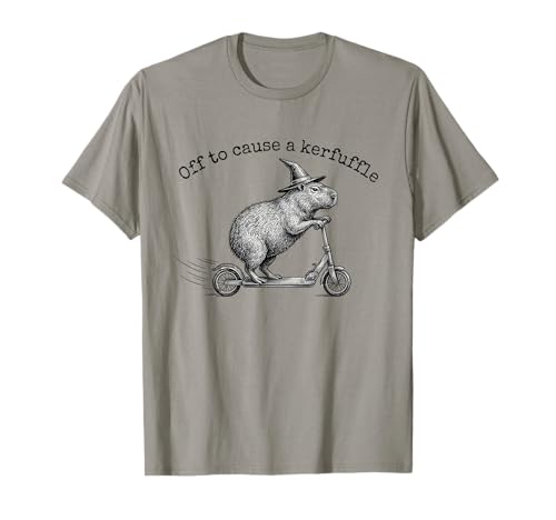 Off to Cause A Kerfuffle Funny Capybara Scooter T-Shirt