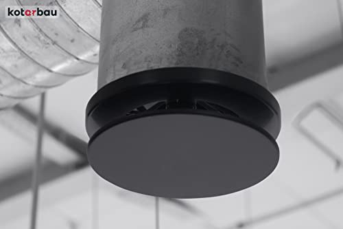 KOTARBAU® Tellerventil Rund für Rohranschluss Ø 125mm Schwarz Anemostat Ablufttellerventil Lüftungsgitter Deckenventil Kunststoff Decken Diffusor Abluft Lüftungsventile Abdeckungs Ausgangswand Decken