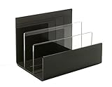 Upscale Lucite Desktop Mail Organizer Holder; File Sorter; Letter, Folder, Paper Organizer; Makeup Palette Organizer, Electronics Dock Station; Premium Cast Acrylic