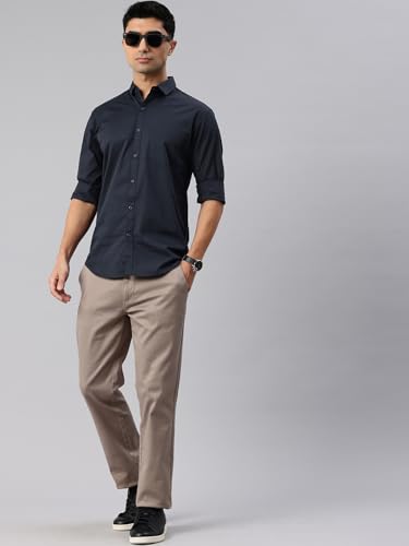 Image of Majestic Man Men's Cotton Slim Fit Solid Casual Shirt