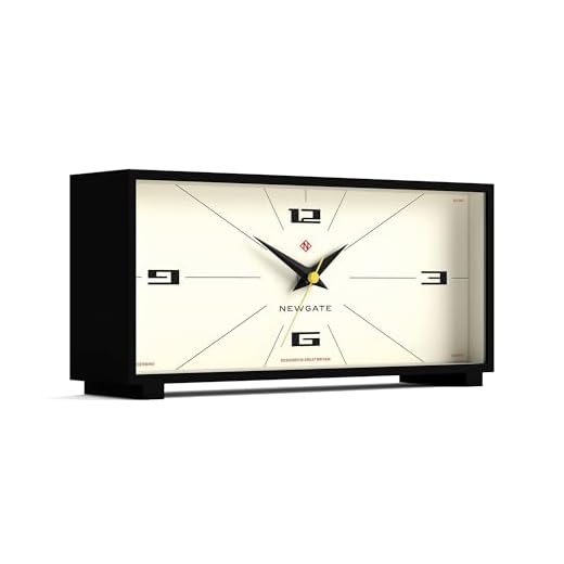 NEWGATE® Thunderbird Silent Sweep Mantel Clock - No Tick Noise - Mid-Century Modern Mantel Clock - Living Room Clock - Office Clock - Desk Clock - Designer Clock (Cream)