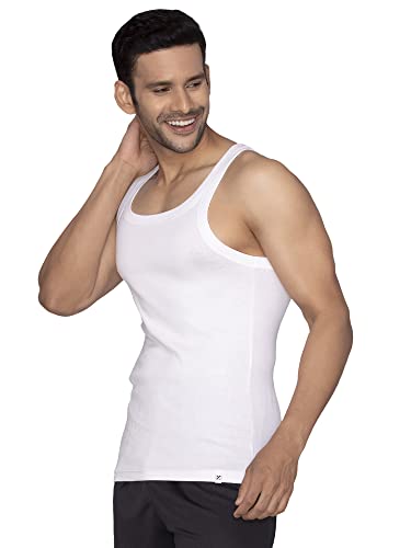 Image of XYXX Men's 100% Cotton Ribbed Regular Fit Solid Square Neck Vest | Anti Bacterial Finish, Racer Back Baniyan for Man, Tag Free Comfort Man's Inner