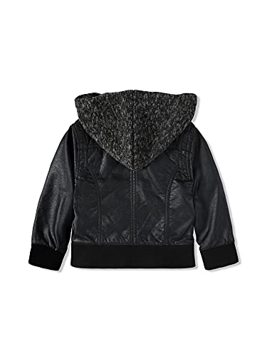 Kids Synthetic Leather Sherpa Fur Lined Motorcycle Jacket2