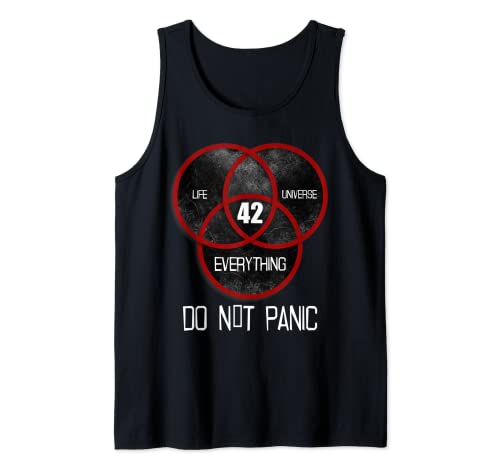 42 Answer Universe Life Everything 42 Don`t Panic Panico Camiseta sin Mangas