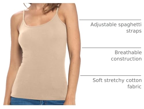 Image of Natural Uniforms Women's Camisole Tank Top-Breathable Cotton Stretch