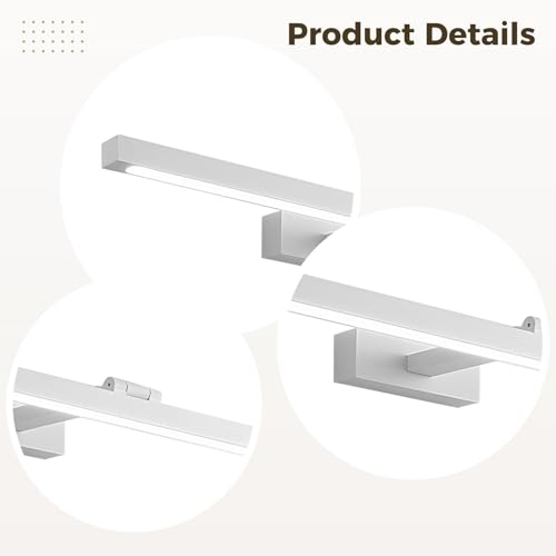Miroir LED de salle de bain étanche en aluminium réglable
