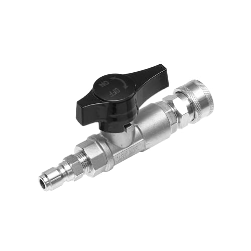 PWACCS Ball Valve Pressure Washer 3/8 Quick Connect Stainless Steel Shut Off Valve for Power Washer Hose 5000 PSI