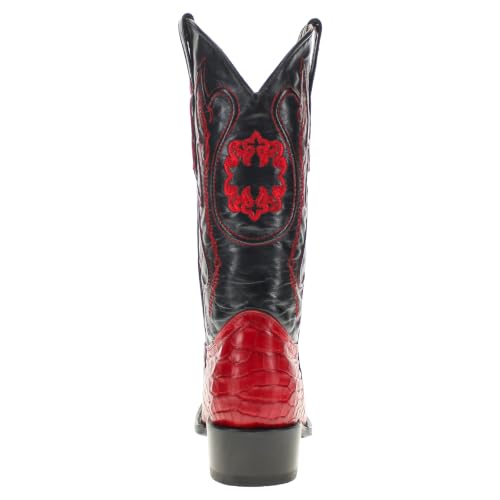 Image of Vaccari Men's Travis Genuine American Alligator Belly Leather Western Cowboy Boots