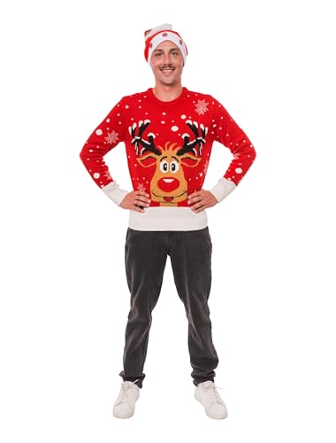 Deiters Strickpullover Rentier bunt L