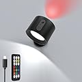 Wall Light, Up and Down Lights, Rechargeable, 3 Color & RGB Ambience, 6 Brightness, Wall Sconce with Remote, Magnetic 360° Free Rotation, Cordless Closet Light for Bedroom Bedside Picture(1pcs, Black)