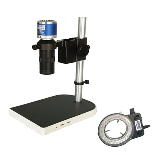 顕微鏡キット 8X-130X Cマウントレンズを備えた4K 48MP産業用カメラビデオ顕微鏡 顕微鏡レンズアダプター (Color : Full set microscope)