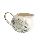 home&you - Jarra de leche Arrosa, 180 ml, de Nueva China, con decoración de rosas, para café y té, vajilla, decoración de mesa, 6,5 x 8 x 11,5 cm - Blanco