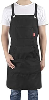 ALLONWAY Apron, Chef Apron for Women Men, Adjustable Size Personalised Apron with 4 Pockets, Prevent Stains Oil Dust, Perfect for Barbecue Restaurant Gardening Artists Painter, 100% Canvas