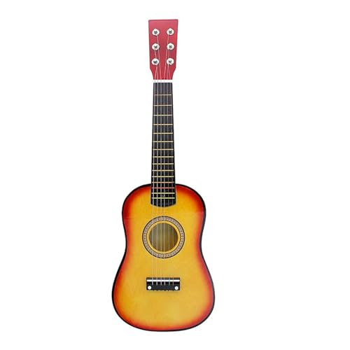 23Inch Practice Guitar Beginners 6 String Linden Wood Traditional Style Guitar Small Guitar Ukeleles Beginner (Color : Red, Size : 23Inch)