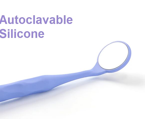 AmeriCan Goods 1/Pcs Dental Front Surface Mirror #4 Cone Socket Silicone Autoclavable Dental Silicone Mirror (Purple)