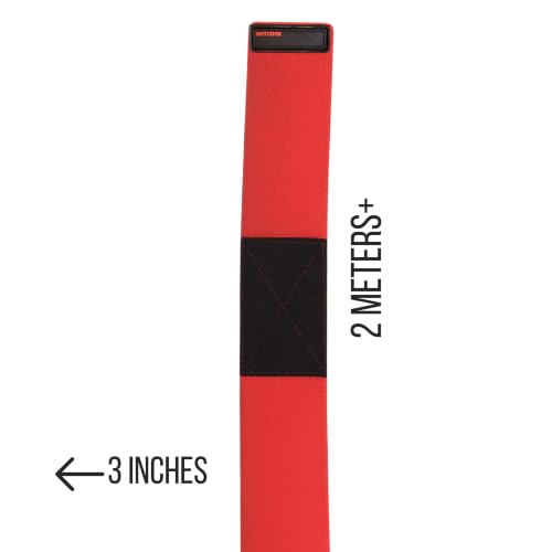 Image of Muscleape Knee Wraps | SuperFabric Support Straps for Squats, Leg Press & Powerlifting| Adjustable Compression for Men & Women | Heavy Duty Gym Knee Support for Superb Workouts. (Red)