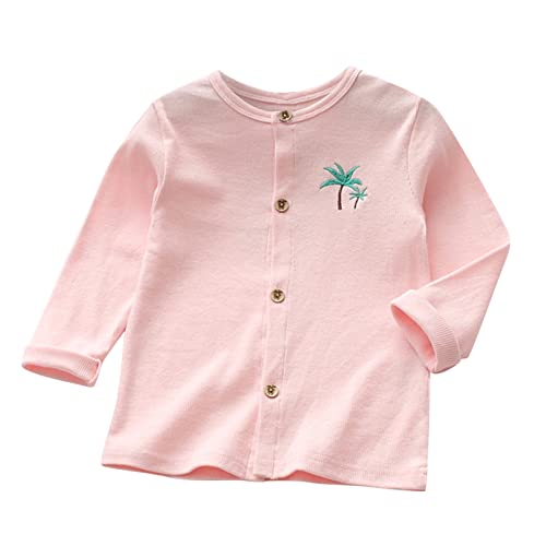 sfdgfhyf Toddler Boys Girls Crewneck Cardigan Sweater Long Sleeve Tree Embroidery Knitted Sweater Top Spring