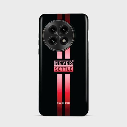 Image of MILLION CASES Back Cover Case for OnePlus 12 Scratch Resistant Anti-Slip Polycarbonate Shockproof Protective Durable Never Settle Crystal Case for Men & Boys(Red)