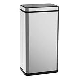 Ribelli Edelstahl Mülleimer 70 Liter - Abfalleimer mit Sensor - Automatisches Öffnen und Schließen - Küchenmülleimer mit LED-Funktionsanzeige, Silber