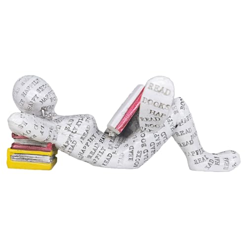 ARJDXDP Escultura De Figura De Mujer, Estatuilla De Mujer Leyendo Resina, Escultura De Figura De Lectura Pintada A Mano, Manualidades Decorativas de Escritorio Personalizadas, Idea de Regalo