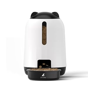Automatic Cat Feeder, 3L Timed Cat Feeder for Dry Food Up to 6 portions, 6 Meals/Day, Dual Power Supply Cat Feeders