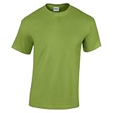 Gildan - Camiseta básica de Manga Corta Unisex con algodón Grueso Niños Niñas - Verano/Calor (Paquete de 2) (Grande (L)) (Verde Kiwi)