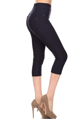 Image of Leggings Depot Women's Cotton Blend Stretch Pull-on Jeggings Casual Pants with Pockets (Available in Plus Size)