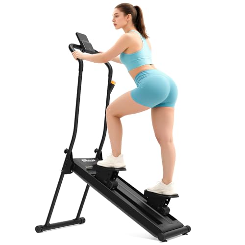 Image of ERGOLIFE Stair Stepper for Home Gym, Stair Climber Workout Machine with Upgraded 6-Level Adjustable Resistance, Foldable Vertical Full Body Cardio Equipment, Non-Slip Pedals, Quiet 350 LBS Capacity
