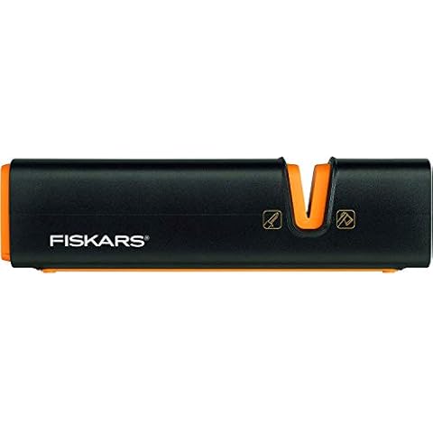 Fiskars XSharp Axe and Knife Sharpener, Ceramic sharpening stone/Fiberglass reinforced plastic case, Black/Orange, 1000601 Cover