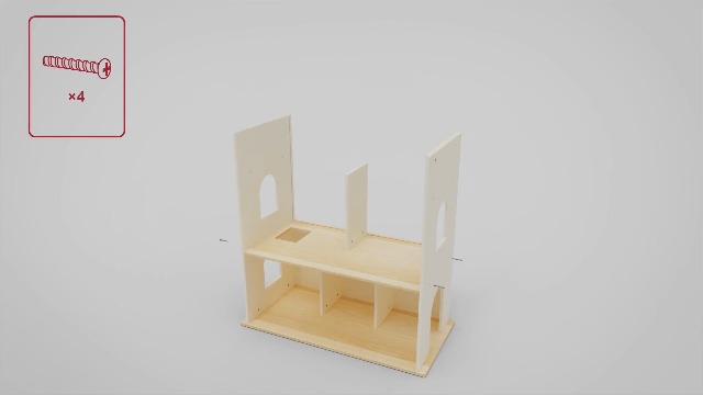 Dollhouse Mini Bookshelf White Wooden Kids Toys Furniture Doll