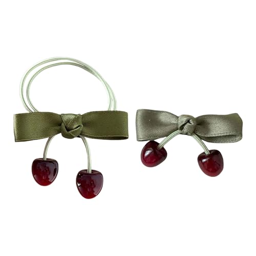 2PCS素敵なフルーツの弾力性のあるヘアバンドとヘアピン子供向けヘアピンヘアアクセサリー快適さと耐久性の高い子供のボウノットヘアピン