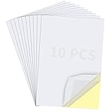 Birllaid 10 Sheets Clear Double Sided Adhesive Tape Sheets for Craft,A4 Size Super Strong Sticky Tumbler Tape Sheets for DIY Art/Craft/Home Decorative Tape with Yellow Liner