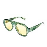 OTICALA Retro Aviator Sunglasses for Women Square Chic Classic Trendy Fashion Oversized 70s Style Sun Glasses (Green)