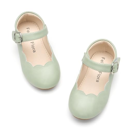Image of Felix & Flora Toddler Flower Girl Dress Shoes - Baby Girl Ballet Mary Jane Flats for Party School Wedding