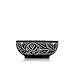 Kaizen Casa Hand Carved Natural Stone Smudge Bowl, White Leaf Design | Size 5' x 2' Black Ritual Bowl Display Jewelry Dish Kitchen Table Decor Gift