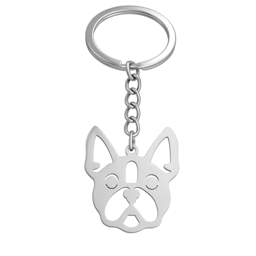 Porte-Clés Bouledogue – Porte-Cléf Chien et Charme de Sac pour Femmes, Cadeaux de Porte-Clé Mignons à Ajourage pour Propriétaires de Chiens