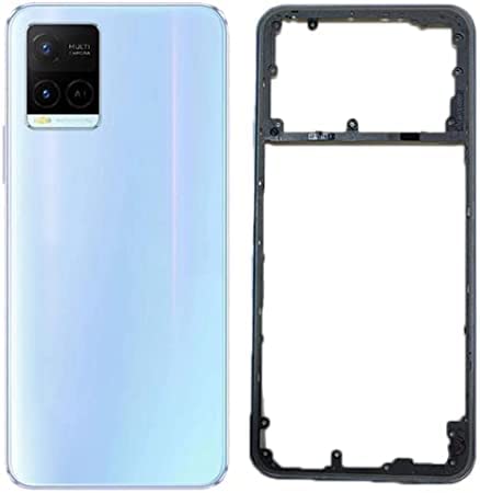 SHOWGOOD - Cover posteriore per Vivo Y21 Y21s Y21a Y21e Y21t copribatteria+telaio centrale per vivo y32 y33s y33t custodia con obiettivo fotocamera (nero senza lente)