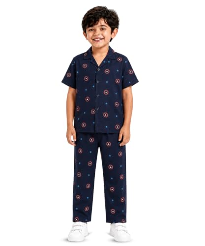 Image of 3BROS Unisex Pure Cotton Short Sleeve Kids Night Dress for Boys & Girls Nightwear /Sleepsuit /Sleepwear /Loungewear Night Suit for Boys and Girls Top and Pyjama Combo Set