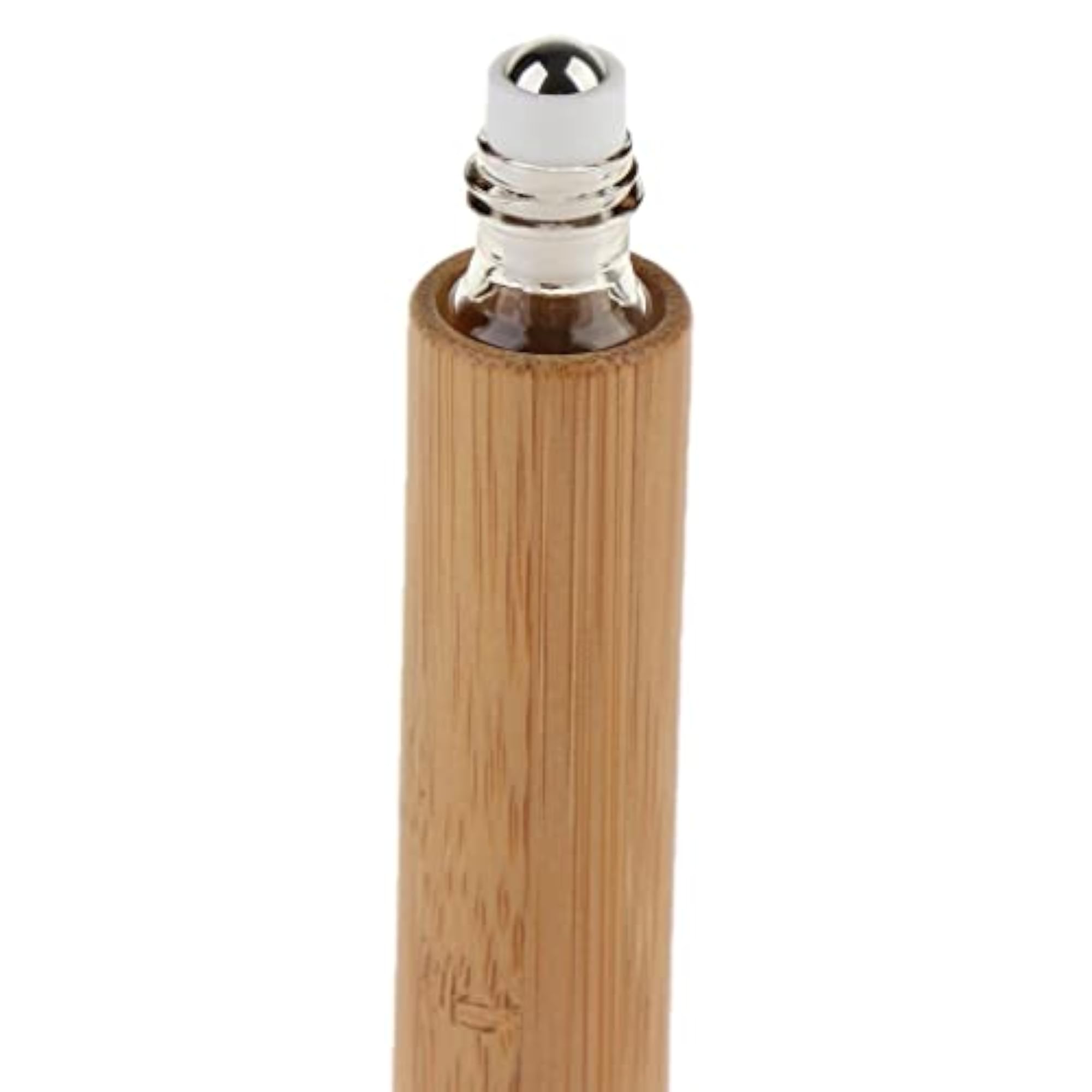 5 x 10ml Natural Bamboo Refillable Essential Oil Roll On Bottle