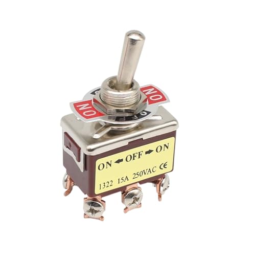 Interrupteur à bascule E-TEN1322 6 broches ON-OFF 15A 250V avec capuchon étanche marron