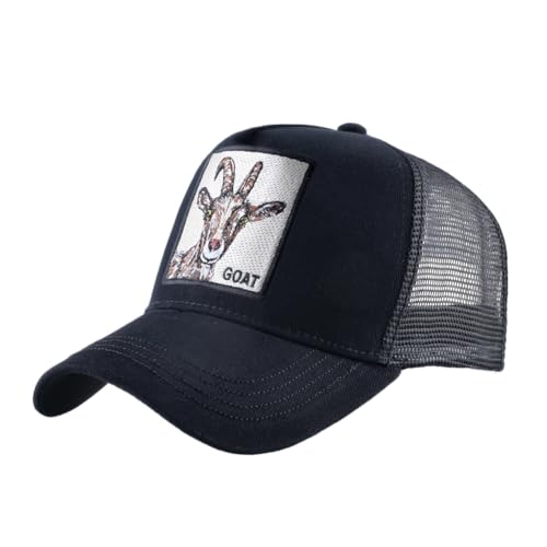 Animal Patch Mesh Trucker Baseball Cap Collection Embroidered Design Black (US Alpha One Size GOT-Black)