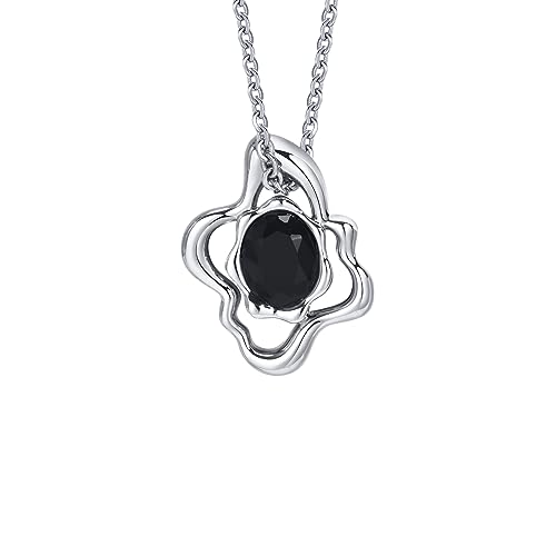 Collier avec pendentif géométrique tendance homme bijou acier inoxydable noir